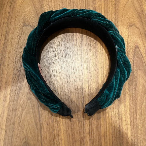 Mulberry and Grand Accessories - Mulberry and Grand Emerald Green Velvet Braided Headband